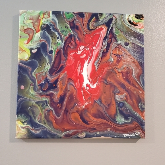 Hand Crafted Other - "Marbles" Colorful Acrylic Painting-One of a kind!